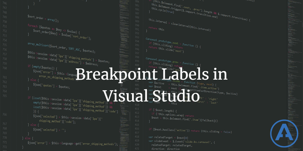 Breakpoint Labels in Visual Studio